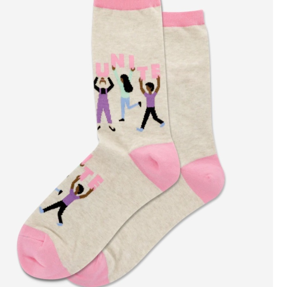 HOTSOX WOMEN'S UNITE CREW SOCKS PINK